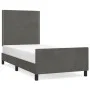 Dark gray velvet bed frame with headboard 90x190cm by , Beds and slatted bases - Ref: Foro24-3125667, Price: 124,34 €, Discou...