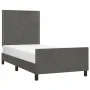 Dark gray velvet bed frame with headboard 90x190cm by , Beds and slatted bases - Ref: Foro24-3125667, Price: 124,34 €, Discou...