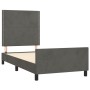Dark gray velvet bed frame with headboard 90x190cm by , Beds and slatted bases - Ref: Foro24-3125667, Price: 125,73 €, Discou...
