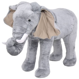 Elefante de peluche de pie gris XXL