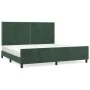 Estructura cama con cabecero terciopelo verde oscuro 200x200 cm de , Camas y somieres - Ref: Foro24-3125717, Precio: 247,23 €...
