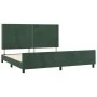 Estructura cama con cabecero terciopelo verde oscuro 200x200 cm de , Camas y somieres - Ref: Foro24-3125717, Precio: 247,23 €...
