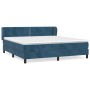 Box spring bed with dark blue velvet mattress 180x200 cm by , Beds and slatted bases - Ref: Foro24-3127449, Price: 535,90 €, ...