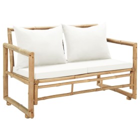 2-Sitzer-Gartensofa mit Bambuskissen von vidaXL, Gartenbänke - Ref: Foro24-43157, Preis: 176,27 €, Rabatt: %