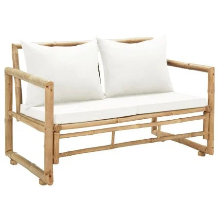 2 seater garden sofa with bamboo cushions by vidaXL, garden benches - Ref: Foro24-43157, Price: 233,94 €, Discount: %