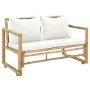 2 seater garden sofa with bamboo cushions by vidaXL, garden benches - Ref: Foro24-43157, Price: 233,94 €, Discount: %