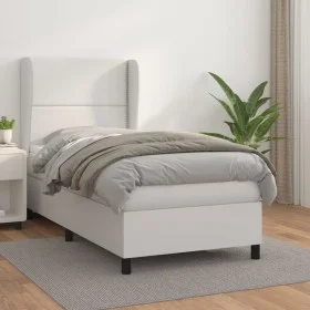 Boxspringbett mit weißer Kunstledermatratze 90x190 cm von , Betten und Lattenroste - Ref: Foro24-3128944, Preis: 374,43 €, Ra...