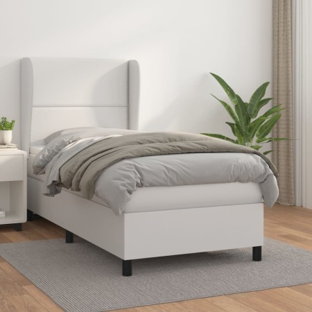 Boxspringbett mit weißer Kunstledermatratze 90x190 cm von , Betten und Lattenroste - Ref: Foro24-3128944, Preis: 381,77 €, Ra...