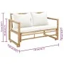 2 seater garden sofa with bamboo cushions by vidaXL, garden benches - Ref: Foro24-43157, Price: 233,94 €, Discount: %
