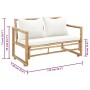 2-Sitzer-Gartensofa mit Bambuskissen von vidaXL, Gartenbänke - Ref: Foro24-43157, Preis: 176,27 €, Rabatt: %