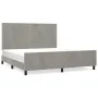 Bed frame with light gray velvet headboard 180x200cm by , Beds and slatted bases - Ref: Foro24-3125708, Price: 212,08 €, Disc...