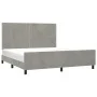 Bed frame with light gray velvet headboard 180x200cm by , Beds and slatted bases - Ref: Foro24-3125708, Price: 212,08 €, Disc...