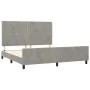 Bed frame with light gray velvet headboard 180x200cm by , Beds and slatted bases - Ref: Foro24-3125708, Price: 212,08 €, Disc...