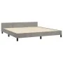 Bed frame with light gray velvet headboard 180x200cm by , Beds and slatted bases - Ref: Foro24-3125708, Price: 212,08 €, Disc...