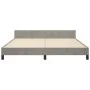 Bed frame with light gray velvet headboard 180x200cm by , Beds and slatted bases - Ref: Foro24-3125708, Price: 212,08 €, Disc...