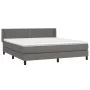 Box spring bed with gray synthetic leather mattress 180x200 cm by , Beds and slatted bases - Ref: Foro24-3130737, Price: 525,...