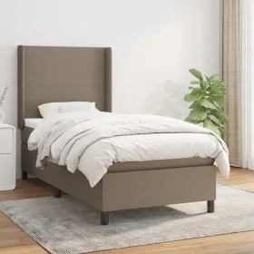 Box spring bed with taupe gray fabric mattress 80x200 cm by , Beds and slatted bases - Ref: Foro24-3131229, Price: 373,93 €, ...