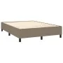 Box spring bed with taupe gray fabric mattress 140x190 cm by , Beds and slatted bases - Ref: Foro24-3131269, Price: 519,99 €,...