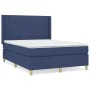 Box spring bed with blue fabric mattress 140x190 cm by , Beds and slatted bases - Ref: Foro24-3131991, Price: 509,98 €, Disco...