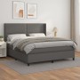 Cama box spring con colchón cuero sintético gris 180x200 cm de , Camas y somieres - Ref: Foro24-3132457, Precio: 620,35 €, De...