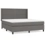 Box spring bed with gray synthetic leather mattress 180x200 cm by , Beds and slatted bases - Ref: Foro24-3132457, Price: 609,...