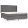 Cama box spring con colchón cuero sintético gris 180x200 cm de , Camas y somieres - Ref: Foro24-3132457, Precio: 620,35 €, De...