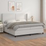 Cama box spring con colchón cuero sintético blanco 200x200 cm de , Camas y somieres - Ref: Foro24-3132460, Precio: 708,09 €, ...