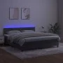 Box spring bed with mattress and LED dark gray velvet 180x200 cm by , Beds and slatted bases - Ref: Foro24-3134358, Price: 48...
