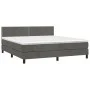 Box spring bed with mattress and LED dark gray velvet 180x200 cm by , Beds and slatted bases - Ref: Foro24-3134358, Price: 48...
