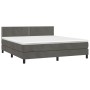 Cama box spring colchón y LED terciopelo gris oscuro 180x200 cm de , Camas y somieres - Ref: Foro24-3134358, Precio: 506,72 €...