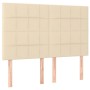 Boxspringbett-Matratze und LED-Leuchten, cremefarbener Stoff, 140 x 190 cm von , Betten und Lattenroste - Ref: Foro24-3134874...