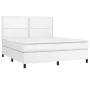 Box spring bed with mattress and LED white synthetic leather 180x200 cm by , Beds and slatted bases - Ref: Foro24-3135898, Pr...
