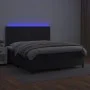 Box spring bed with mattress and LED black synthetic leather 160x200 cm by , Beds and slatted bases - Ref: Foro24-3135891, Pr...