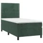Box spring bed with mattress and LED dark green velvet 90x200 cm by , Beds and slatted bases - Ref: Foro24-3136044, Price: 33...