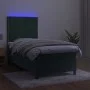 Box spring bed with mattress and LED dark green velvet 90x200 cm by , Beds and slatted bases - Ref: Foro24-3136044, Price: 33...