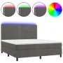 Boxspringbett mit Matratze und dunkelgrauem LED-Samt 180x200 cm von , Betten und Lattenroste - Ref: Foro24-3136078, Preis: 55...