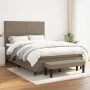 Box spring bed with taupe gray fabric mattress 140x190 cm by , Beds and slatted bases - Ref: Foro24-3136433, Price: 556,64 €,...
