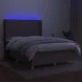 Box spring bed with mattress and LED lights taupe gray fabric 140x190 cm by , Beds and slatted bases - Ref: Foro24-3138713, P...