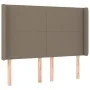 Box spring bed with mattress and LED lights taupe gray fabric 140x190 cm by , Beds and slatted bases - Ref: Foro24-3138713, P...