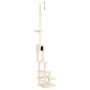 Árbol rascador para gatos de suelo a techo crema 268,5-294,5 cm