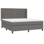 Cama box spring colchón y LED cuero sintético gris 180x200 cm de , Camas y somieres - Ref: Foro24-3139341, Precio: 628,89 €, ...