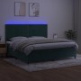 Cama box spring colchón y LED terciopelo verde oscuro 200x200cm de , Camas y somieres - Ref: Foro24-3136086, Precio: 687,32 €...