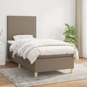 Box spring bed with taupe gray fabric mattress 80x200 cm by , Beds and slatted bases - Ref: Foro24-3142133, Price: 350,15 €, ...