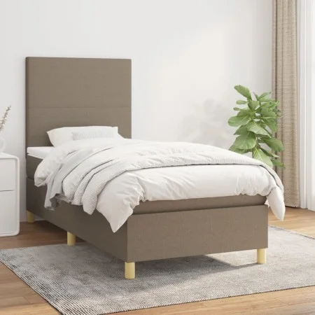 Box spring bed with taupe gray fabric mattress 80x200 cm by , Beds and slatted bases - Ref: Foro24-3142133, Price: 350,15 €, ...