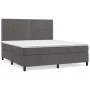 Box spring bed with dark gray velvet mattress 180x200 cm by , Beds and slatted bases - Ref: Foro24-3142978, Price: 546,74 €, ...