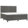 Box spring bed with dark gray velvet mattress 180x200 cm by , Beds and slatted bases - Ref: Foro24-3142978, Price: 546,74 €, ...