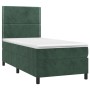 Cama box spring con colchón terciopelo verde oscuro 90x190 cm de , Camas y somieres - Ref: Foro24-3142938, Precio: 297,97 €, ...