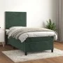 Box spring bed with dark green velvet mattress 100x200 cm by , Beds and slatted bases - Ref: Foro24-3142950, Price: 346,50 €,...
