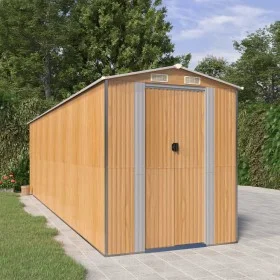 Cobertizo jardín acero galvanizado marrón claro 192x689x223 cm de , Cobertizos - Ref: Foro24-3147477, Precio: 819,62 €, Descu...