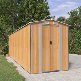 Cobertizo jardín acero galvanizado marrón claro 192x689x223 cm de , Cobertizos - Ref: Foro24-3147477, Precio: 864,62 €, Descu...